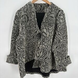 IC Collection by Connie K Asymmetrical Jacket Rose Gray Size Large